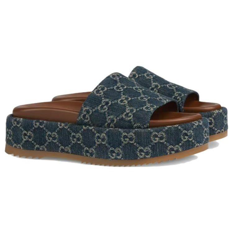 Gucci Wmns Platform Slide Sandal 'Allover Gg Denim' Women's 623212 2KQ00 4402