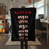 1PC Scream Print Flannel Blanket, High quality Comfortable for All Seasons, Home Decor, Warmth and Comfort, Perfect for Christmas Gifts