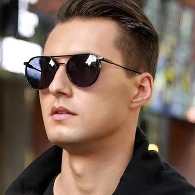Ovale Sonnenbrille für Herren, Steampunk-Sonnenbrille, Damen, trendige runde Brille, Doppelsteg-Sonnenbrille für Männer