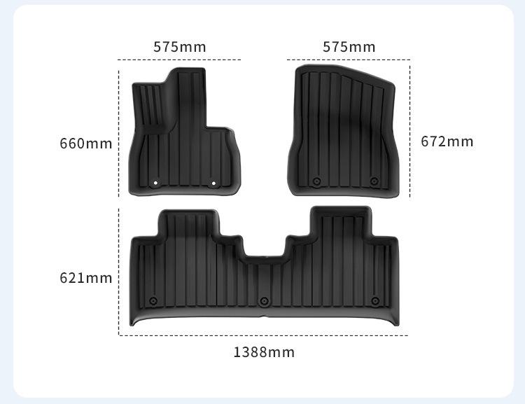TPE All-Weather Floor Mats & Trunk Mat for BYD Fangchengbao Yangwang U7 Cars.
