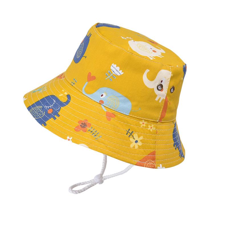 1014 Children's Hat Cartoon Cute Basin Hat Boy and Girl Baby Summer Outdoor Sunscreen Sunshade Bucket Hat