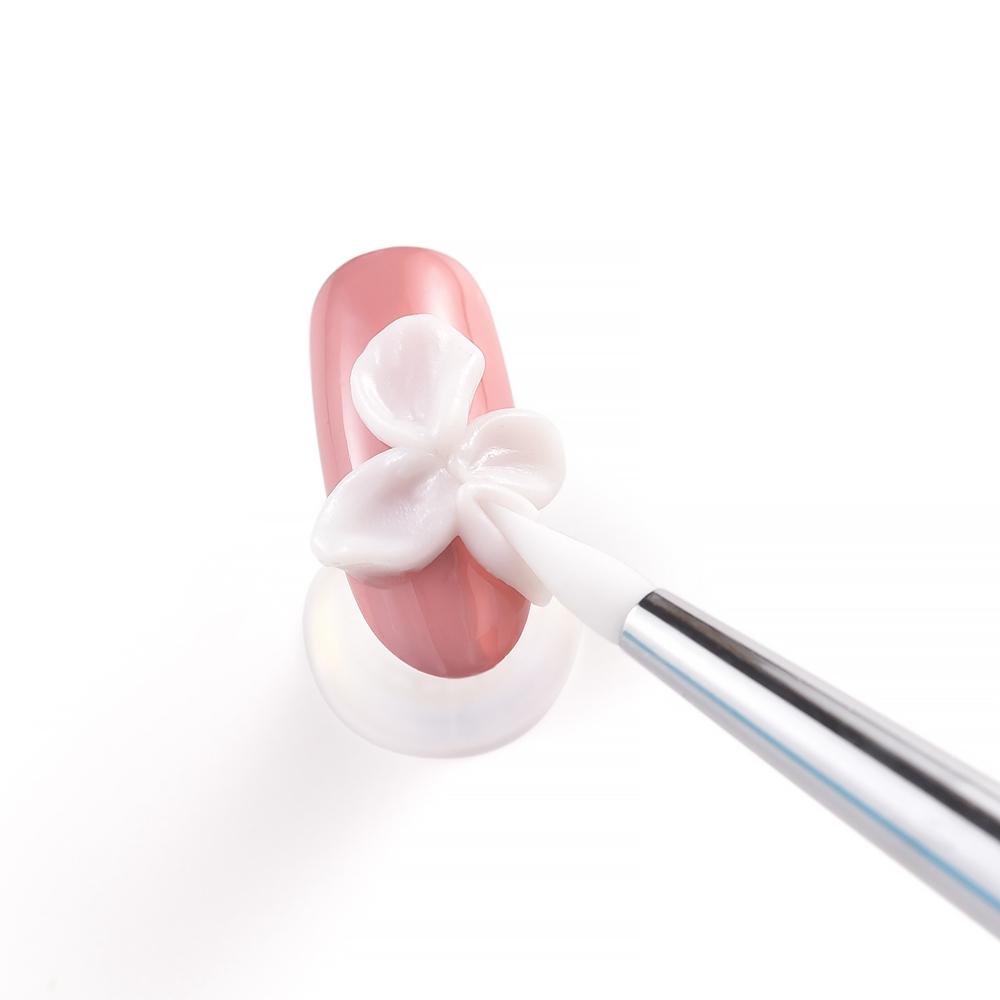 1Pc Double-ended Nail Art Brush Silicone Carving Painting Flower Nail Pen Gel Polish Glue Adjusting Embossing DIY Manicure Tool