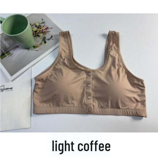 Modal Bamboo Fiber Front-Opening Bra for Plus Size, Middle-Aged, and Elderly - Vest Style