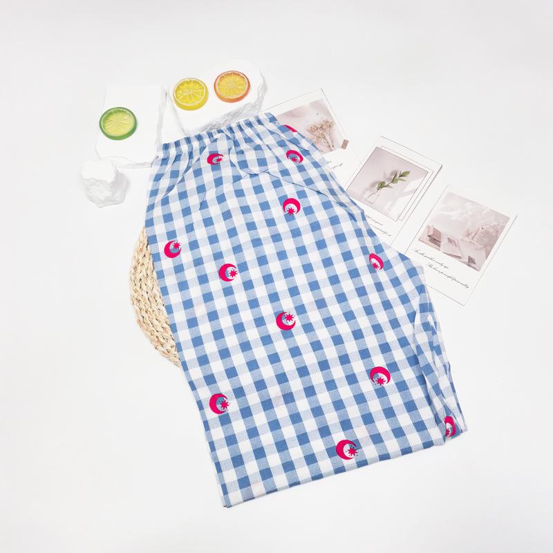 Women's Summer Cotton Silk Nine-Point Wide-Leg Pajama Pants - Plus Size, Loose, Breathable, Cooling, Ideal for Beach and Air Conditioning Comfort