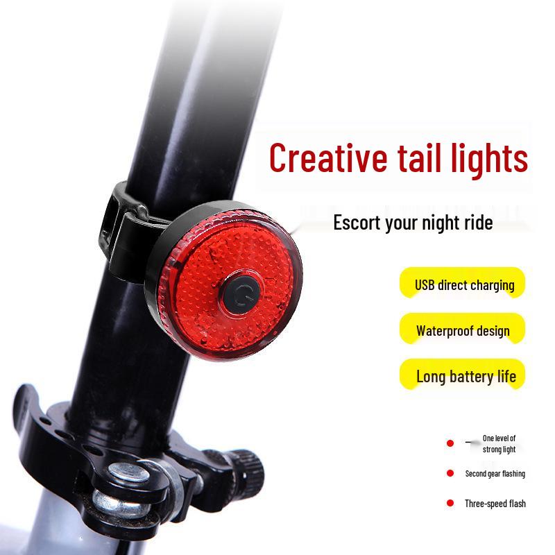 Kreatives USB-wiederaufladbares Fahrrad-Rücklicht für Nachtfahrten
