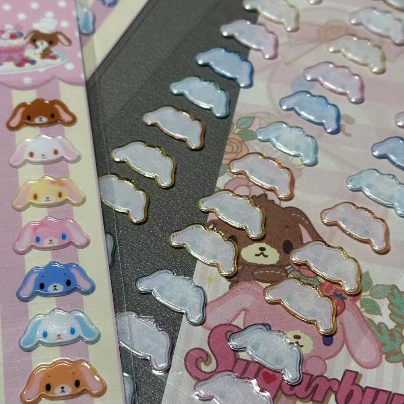 

2 листа декоративных наклеек для ручного учета, студенческие наклейки, каваий, Sugarbunnies, Bonbonribbin, мультяшные, милые, пузырчатые наклейки, креативные подарки