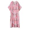 Summer Vacation Style V-neck Retro Cotton and Linen Dress