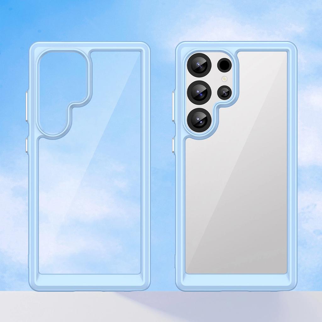 Etui Silikonowe Outer Space Case Z Żelową Ramką Do Samsung Galaxy S25 Ultra - Niebieskie