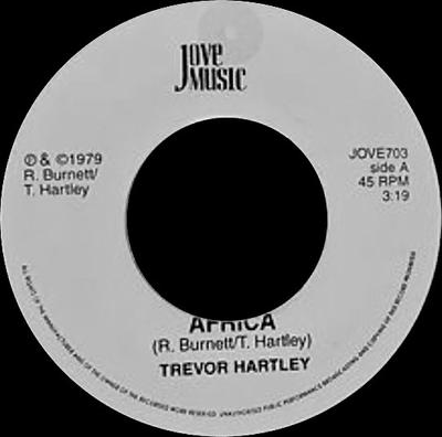 7inch Record TREVOR HARTLEY - Africa JOVE703 Jove Music 2008 UK Reggae, Ska & Dub Used