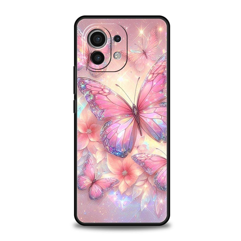 Blumen- und Schmetterlingsmuster Hülle Für Xiaomi Mi 15 14 13 12 11 Lite 14T 13T 12T 11T Pro Poco X7 X6 X5 X3 Pro F6 F5 F4 Abdeckung