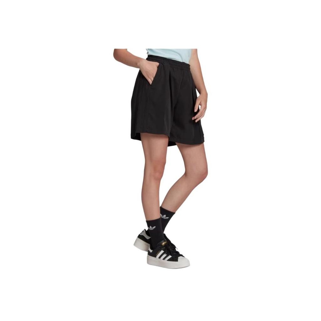 Adidas Originals Adicolor Solid Color Elastic Low Waist Sports Casual Shorts Unisex Shorts Black HN3667