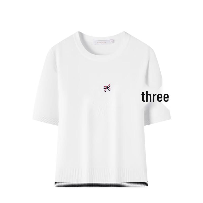 Navigare Women's Antibacterial Jacquard Short Sleeve Knit T-shirt