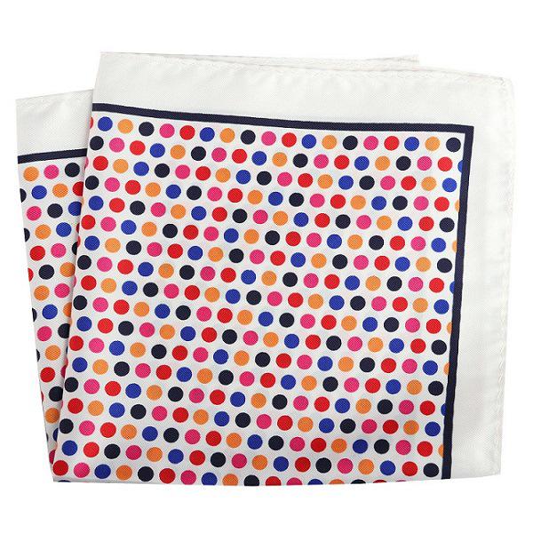 Cashew Flower & Polka Dot Men's Pocket Square Handkerchief