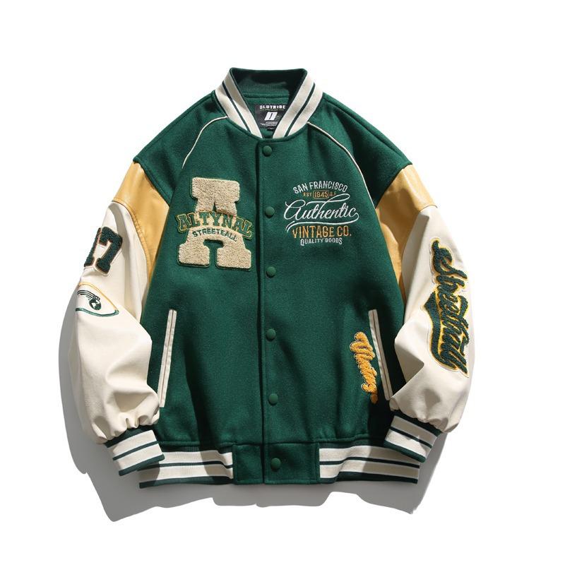 Men's Hip-Hop Embroidered Spring Jacket: Trendy Baseball Style
