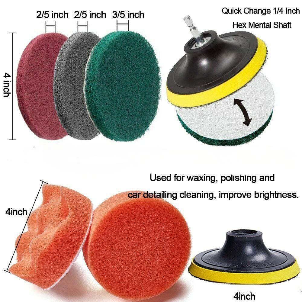 26 Pcs Set Car Cleaning Kit Interior Exterior Auto Detailing Wash Drill Brush Engine