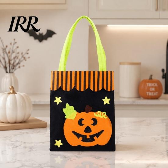Ghost Pattern Gift Bags Halloween Candy Bag, Cute Pumpkin Tote for Kids, Spooky Kids Goody Cartoon Treat Bag Party, Trick or Favor Non-woven