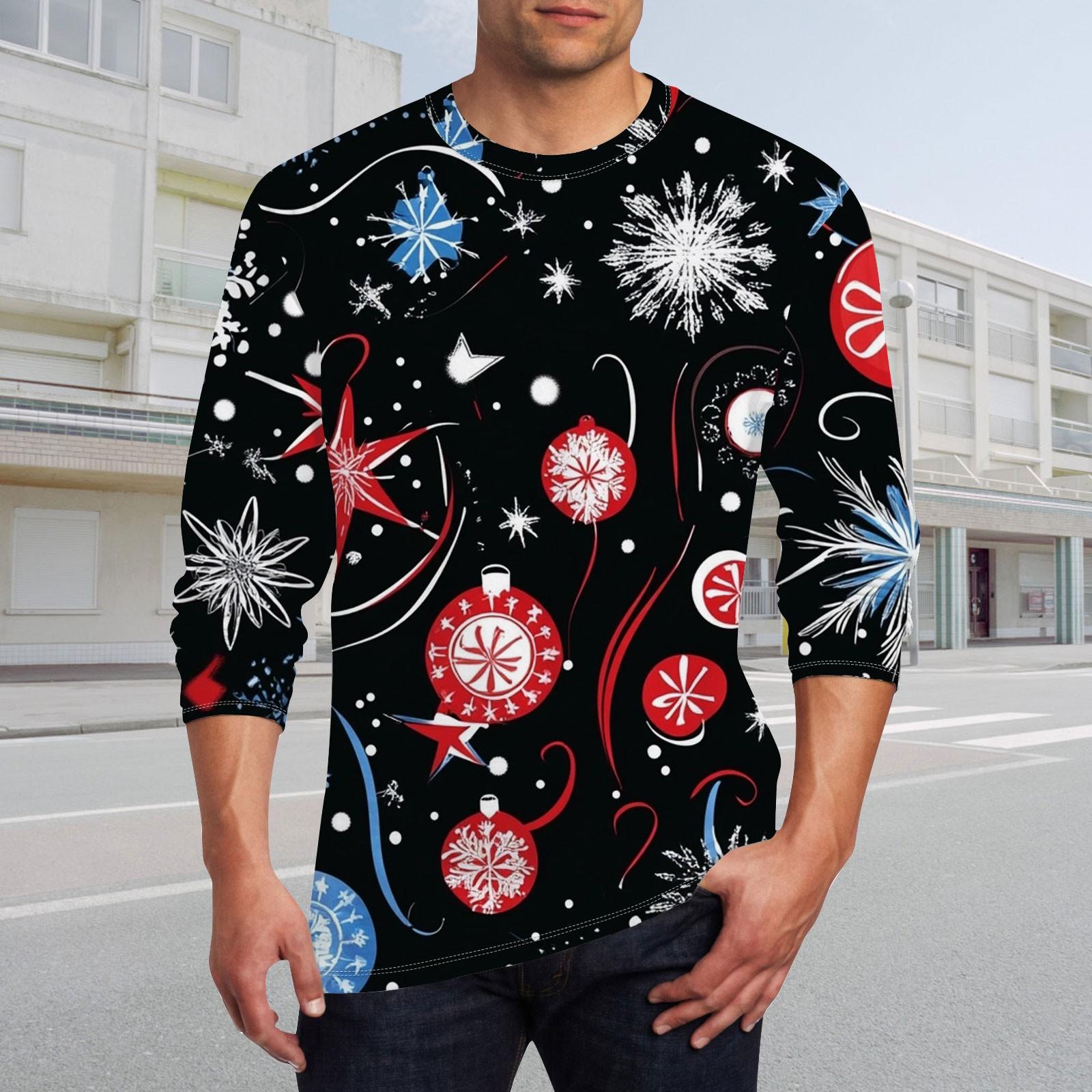 

Муж. Футболка Круглый вырез Одежда Одежда На открытом воздухе Длинный рукав С принтом Модельер Винтаж XXXXL