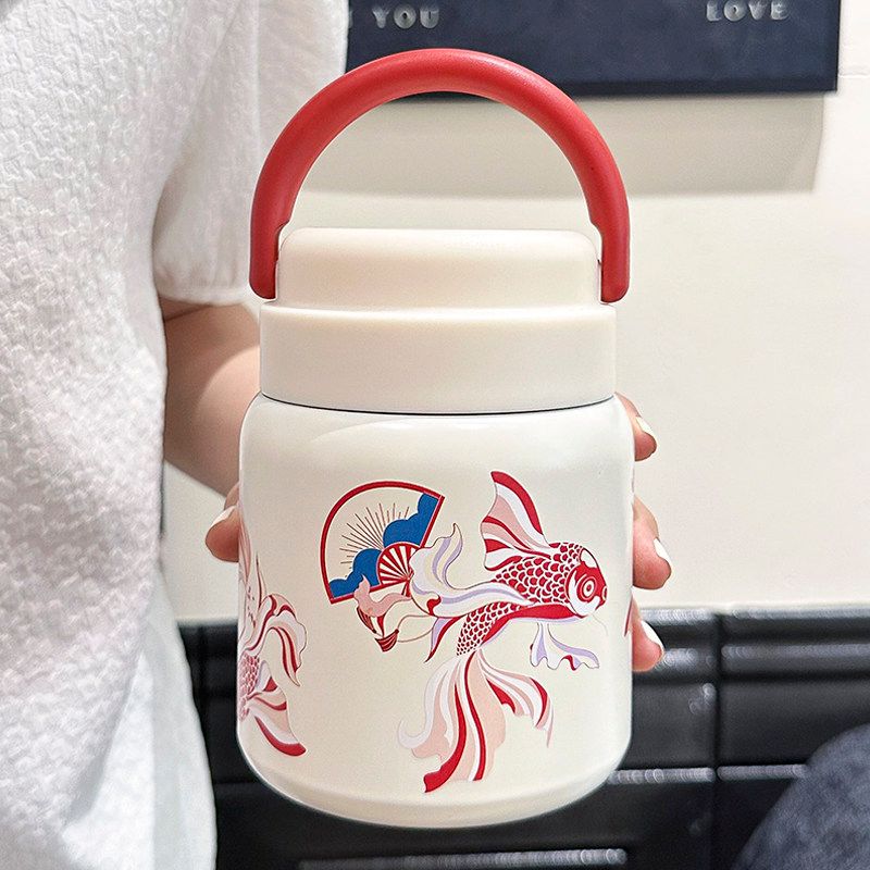

Food Container with 316 Stainless Steel Inner Liner, Wide Mouth, Large Capacity, Suitable for Stewing Porridge and White Fungus, 2024 New Model Koi 500ml