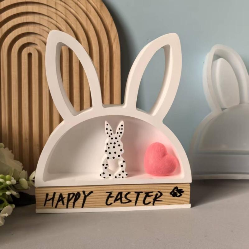 Silicone Rabbit Shape Craft Mold Suitable for Plasters Resin Candle DIY Projects and Holiday Mould