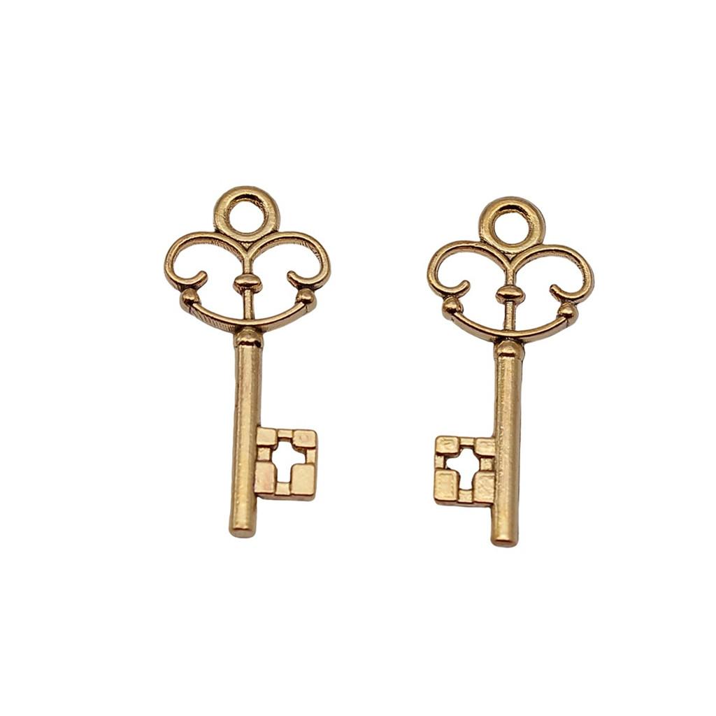Simple Skeleton Key Charms Multi Color Alloy Pendants For Vintage Themed Jewelry