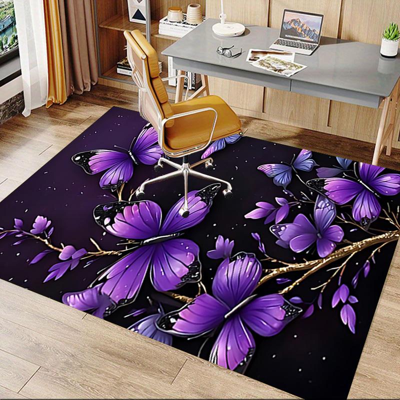 1PC Butterfly Flowers Carpet Ultra Soft, Thick & Absorbent, Non Slip Machine Washable Mat for Entryway