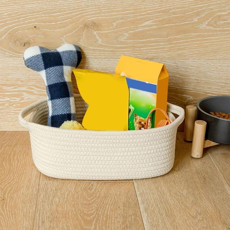 Sturdy Cotton Rope Storage Baskets Set of 5 Accessory for Organizing Clothes Toy And Enhancing Home Decoration