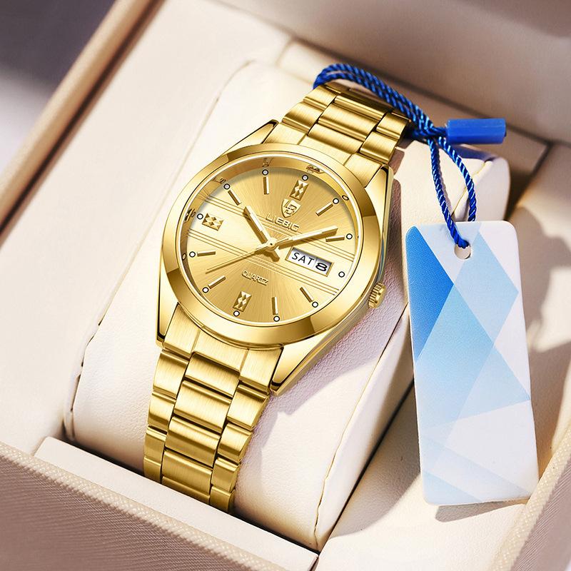Local Gold Men's and Women's Quartz Watches, Business Steel Band Watches, Waterproof Watches, Couples' Watches