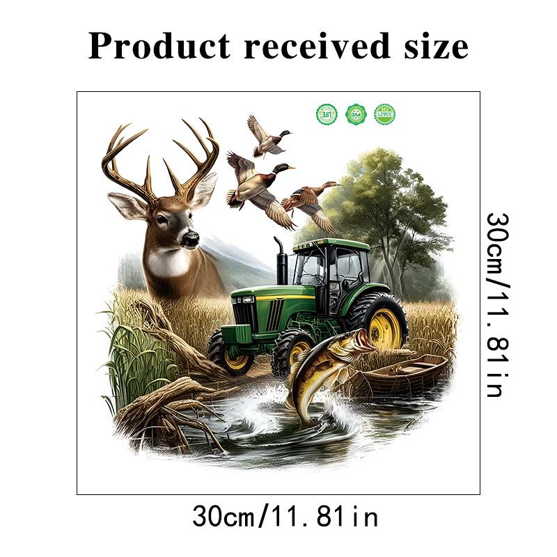 

3D наклейки на стену с изображением животных Лось Трактор Ферма Декор Красочные наклейки для туалета и ванной Съемные наклейки для домашнего искусства 30X30CM разноцветный