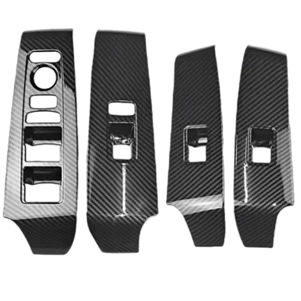 4pcs New ABS Carbon Fiber style Window Switch Panel Frame Cover For Honda Civic 11th - LHD/ RHD decoration Accessories