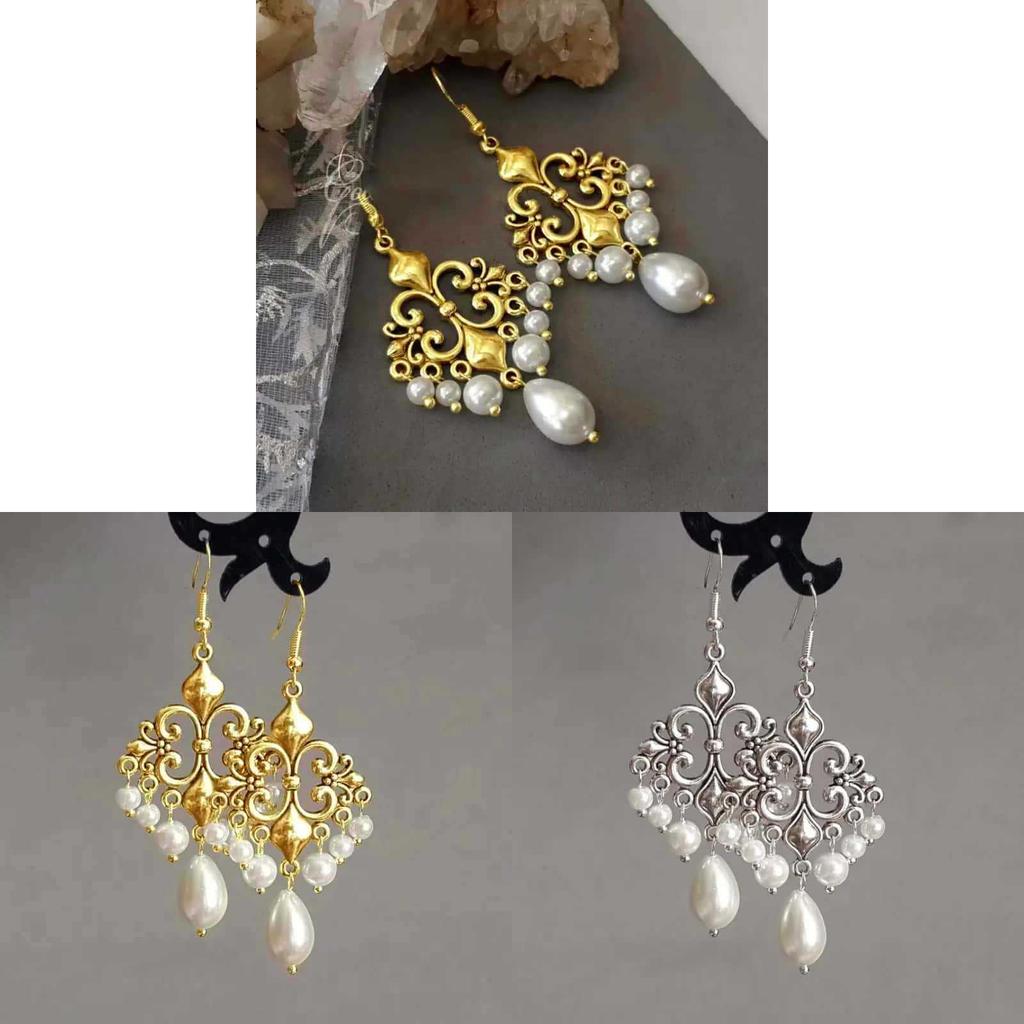Elegant Ethnic Style Alloy Drop Earrings With Water Flow Design For Women Party Gift