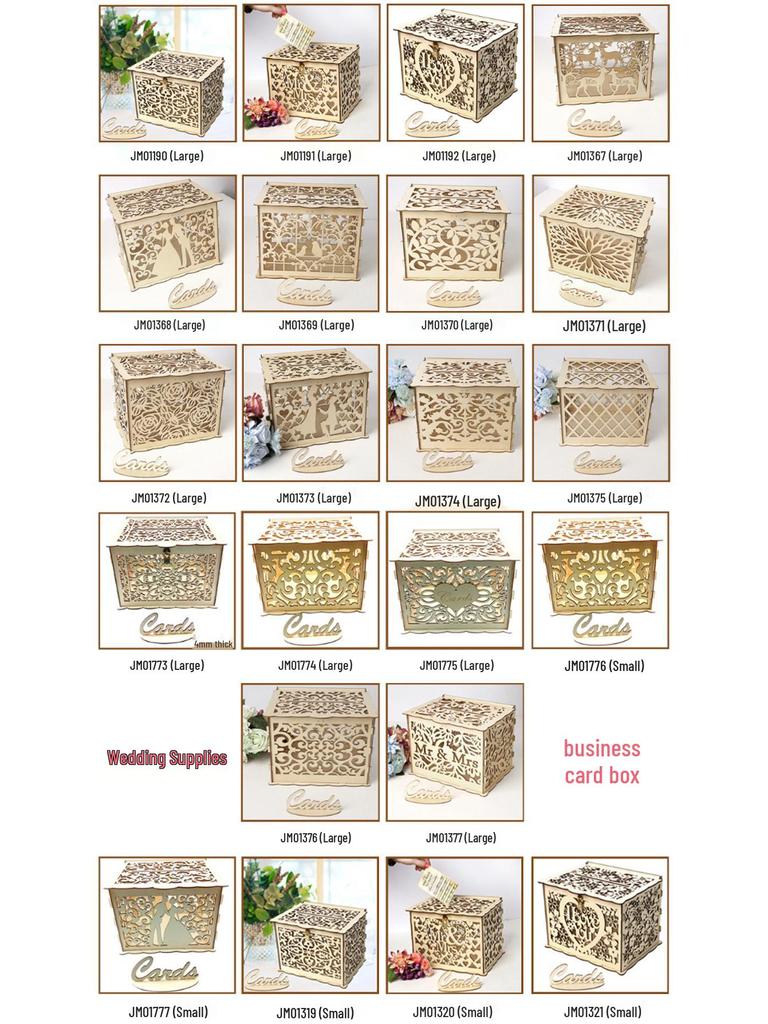 DIY Wooden Wedding Card Box and Business Card Holder