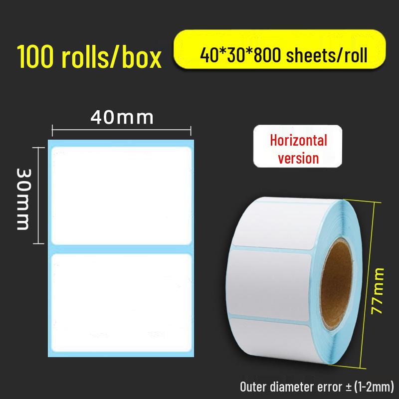 Thermal Self-Adhesive Barcode Labels: 60x40mm, 20-100 Blank Labels per Box