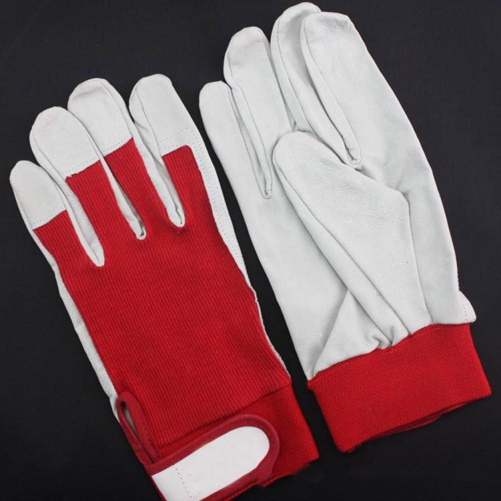 1pair Cowhide Leather Work Gloves Safety Labour Protection Thick Welding Gloves Garden Driver Workers Work Wear-resistant Gloves