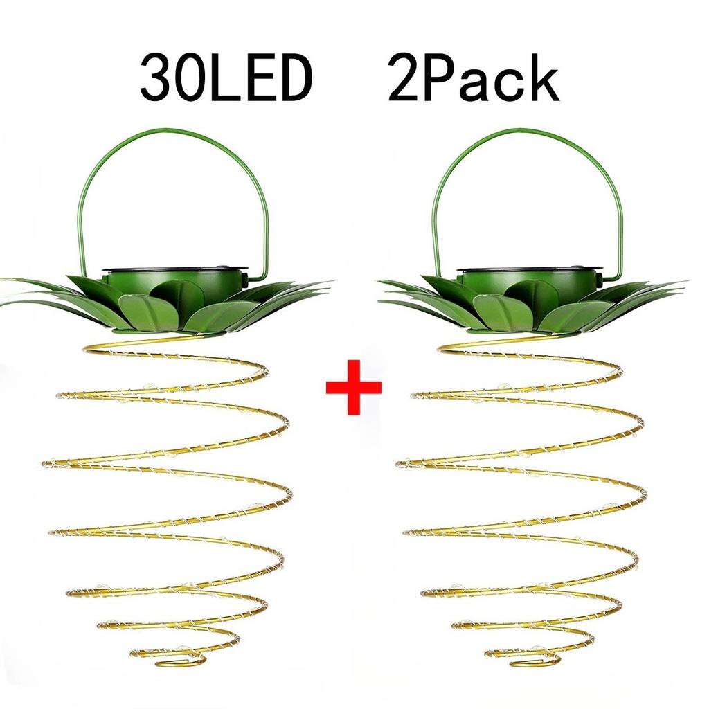Solar Charging Light LED Copper Wire Light String Pineapple Iron Lantern Outdoor Waterproof Garden Decorative Hanging Lights