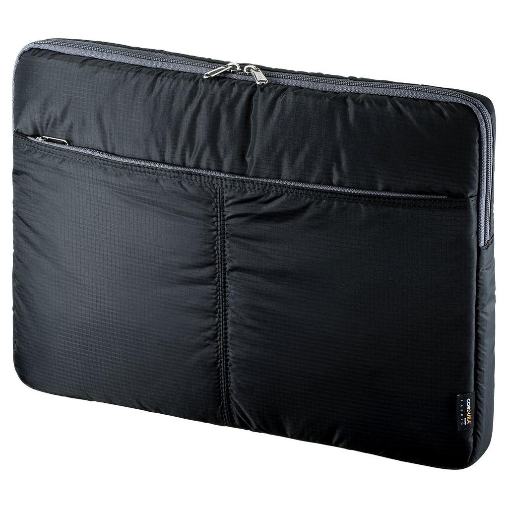 Sanwa Supply PC Inner Case with Cordura Zipper and Retractable High-Performance (15.6-inch Wide) Nylon, Water-Repellent Surface, Pocket, Handle,