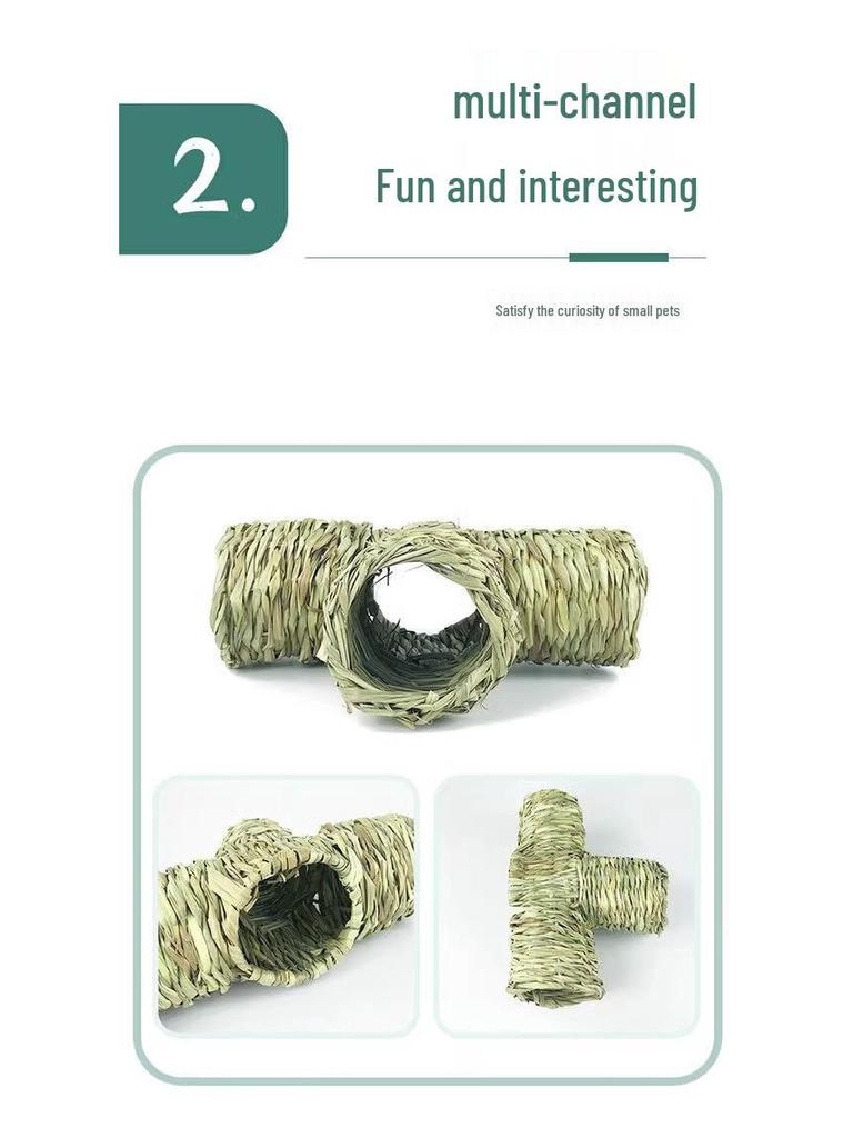 Handmade Grass Tunnel & Hideaway for Small Pets