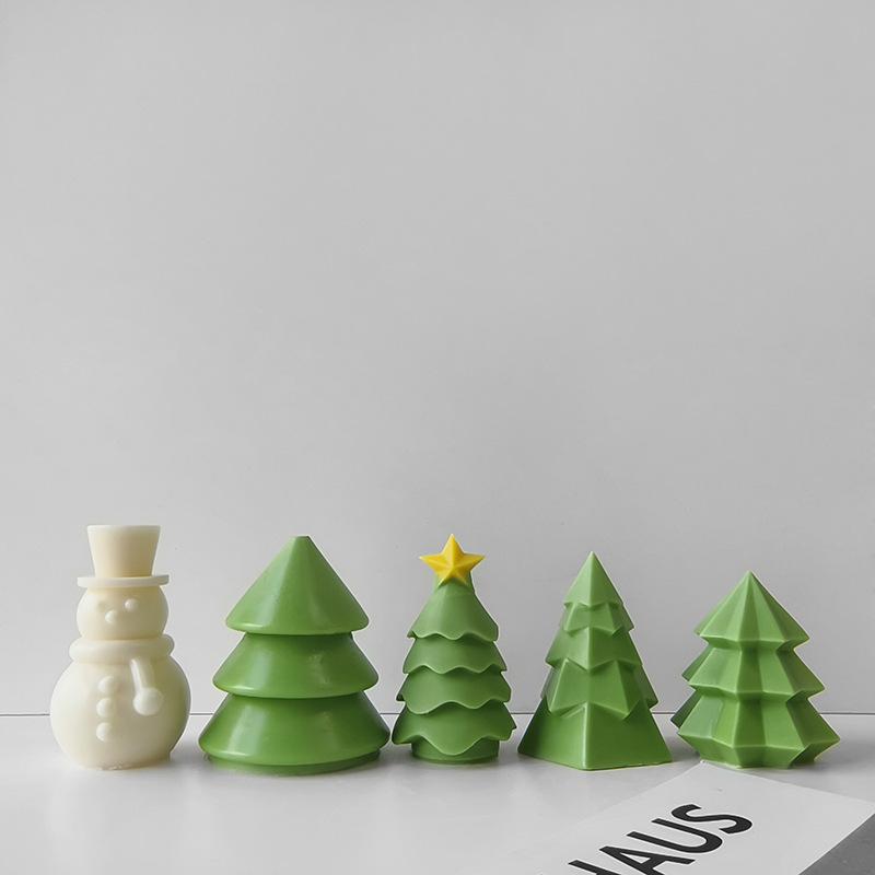 DIY Christmas Tree Candle Mold Creative Xmas Tree Snowman Silicone Mold Christmas Gifts DIY Christmas Party Home Decors 2025 New