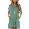 Women's Fashion Casual Round Neck Short Sleeve Ruffle Dresses