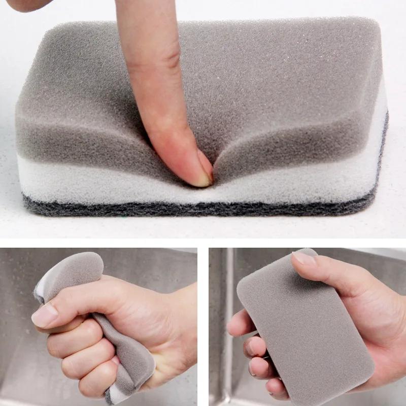 5 pcs Double-Side Cleaning Sponges Kitchen Scouring Pads Dish Washing Cloths