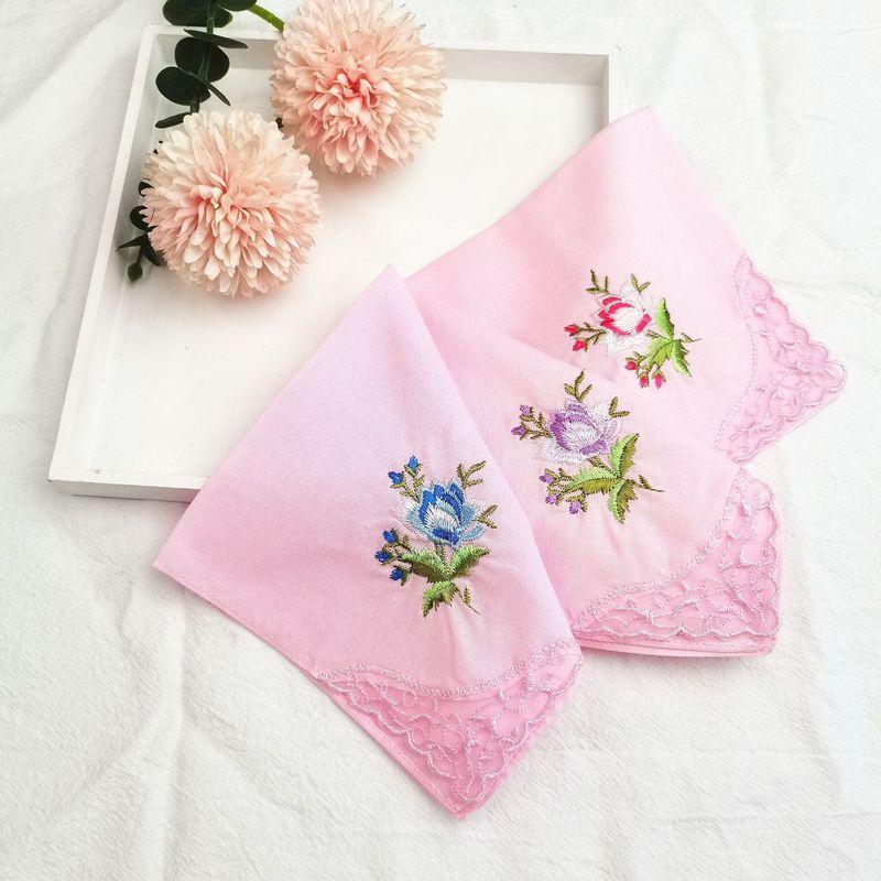 

3 Кружевная вышивка по сверхнизкой цене Ханская одежда Носовой платок Small Embroidered pink 3