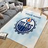 Custom Name,Edmonton Oilers Home Sofa Decoration for Living Room & Bedroom, Non‑Slip Play Flannel Floor Mat for Game Room