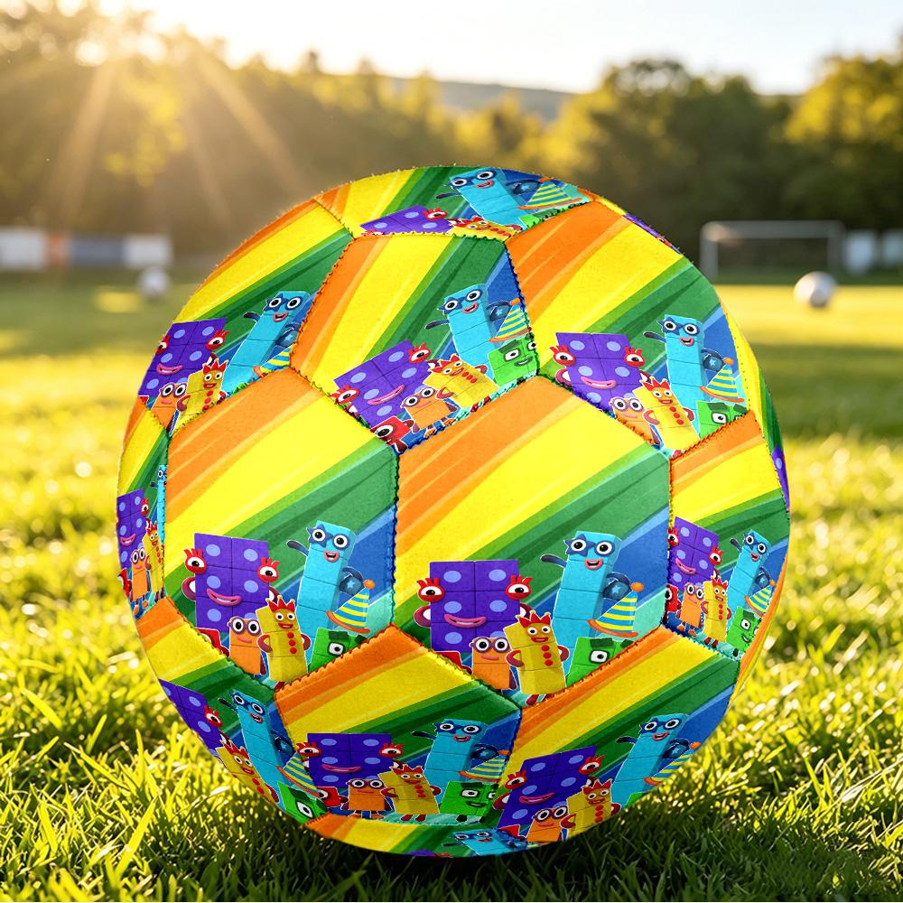 Size 5 Football Numberblocks Pattern, Wear‑Resistant Soccer Ball for Match Training Daily Sports Play
