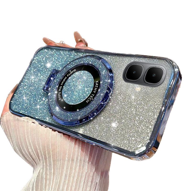 

Роскошное покрытие для infinix Smart 10 Plus Магнитная подставка Держатель Блестящий бриллиантовый чехол для infinix Smart 10 Plus Силиконовая крышка infinixSmart 10 Plus синий