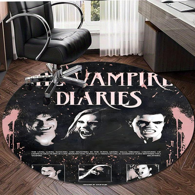 1pc The Vampire Diaries4 Design Printed Area Round Carpet for Bedroom Living Room Home Decor Rugs Mat Non Slip Mat Rug for Bedside