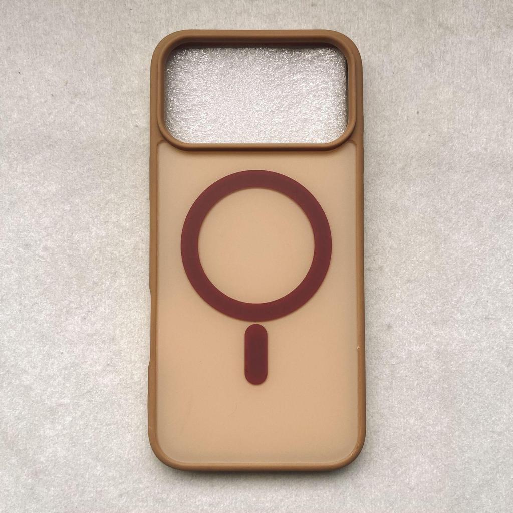 Magnetic Color-Blocking Skin-Feel Case for 17Pro Max iPhone 16 Series, Acrylic Finish