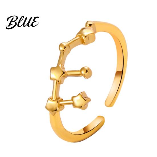 Star Symbol Ring Student Electroplated Finish Adjustable Opening Design Retro