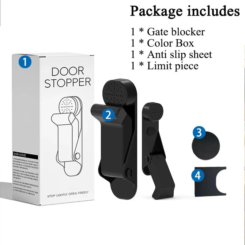 Magnetic Door Stopper Self Adhesive Mute Gate Blocker Anti-Collision Foldable Door Blocker Thickened Magnetic Attraction Tools чёрный