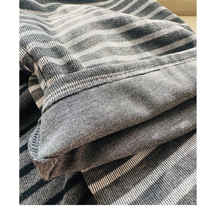2025 Spring European Style Striped Wide-Leg Plus Size Women's Casual Floor-Length Pants