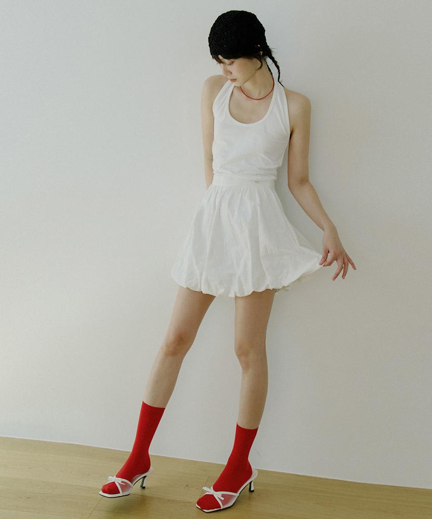 Riorg Woi Balloon Mini Skirt White