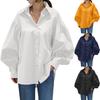 Retro Solid Color Casual Lantern Sleeve Shirts for Women – Office & Casual Wear